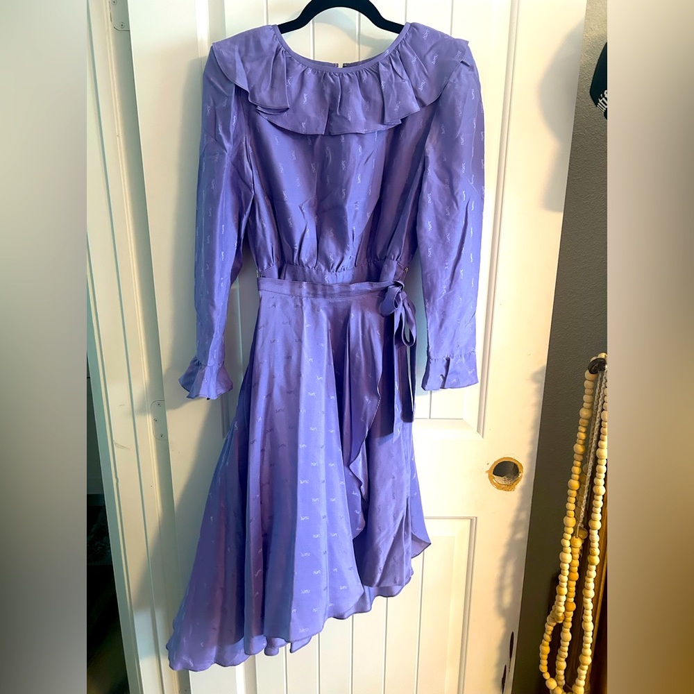 Vintage YSL Yves Saint Laurent Silk Dress w/ Removable Wrap Skirt, EUC - Picture 14 of 14
